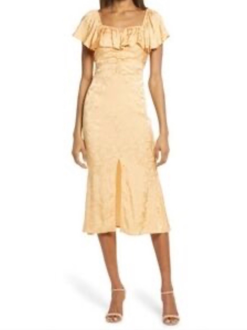 Elegant Orange Ruffle Dress